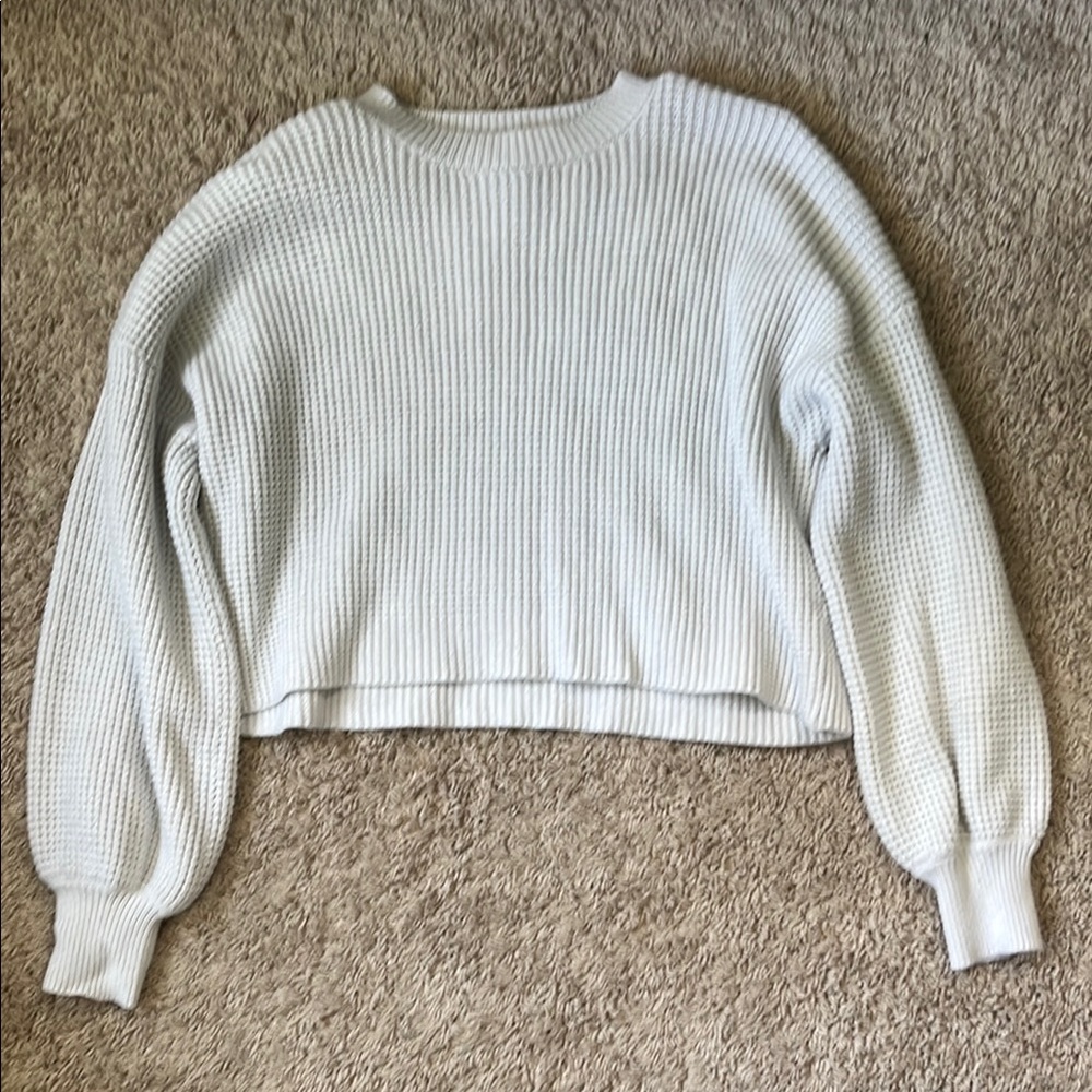 Forever 21 White Cropped Sweater